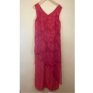 Hillard & Hanson red floral maxi dress